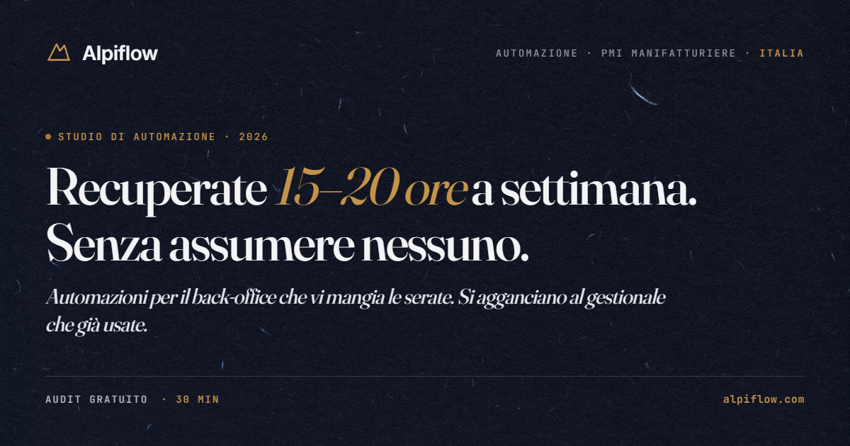 Alpiflow · Automazioni AI per PMI manifatturiere italiane screenshot